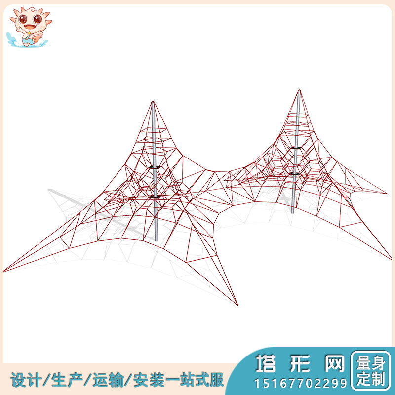 乐图户外绳网攀爬设备-塔形绳网